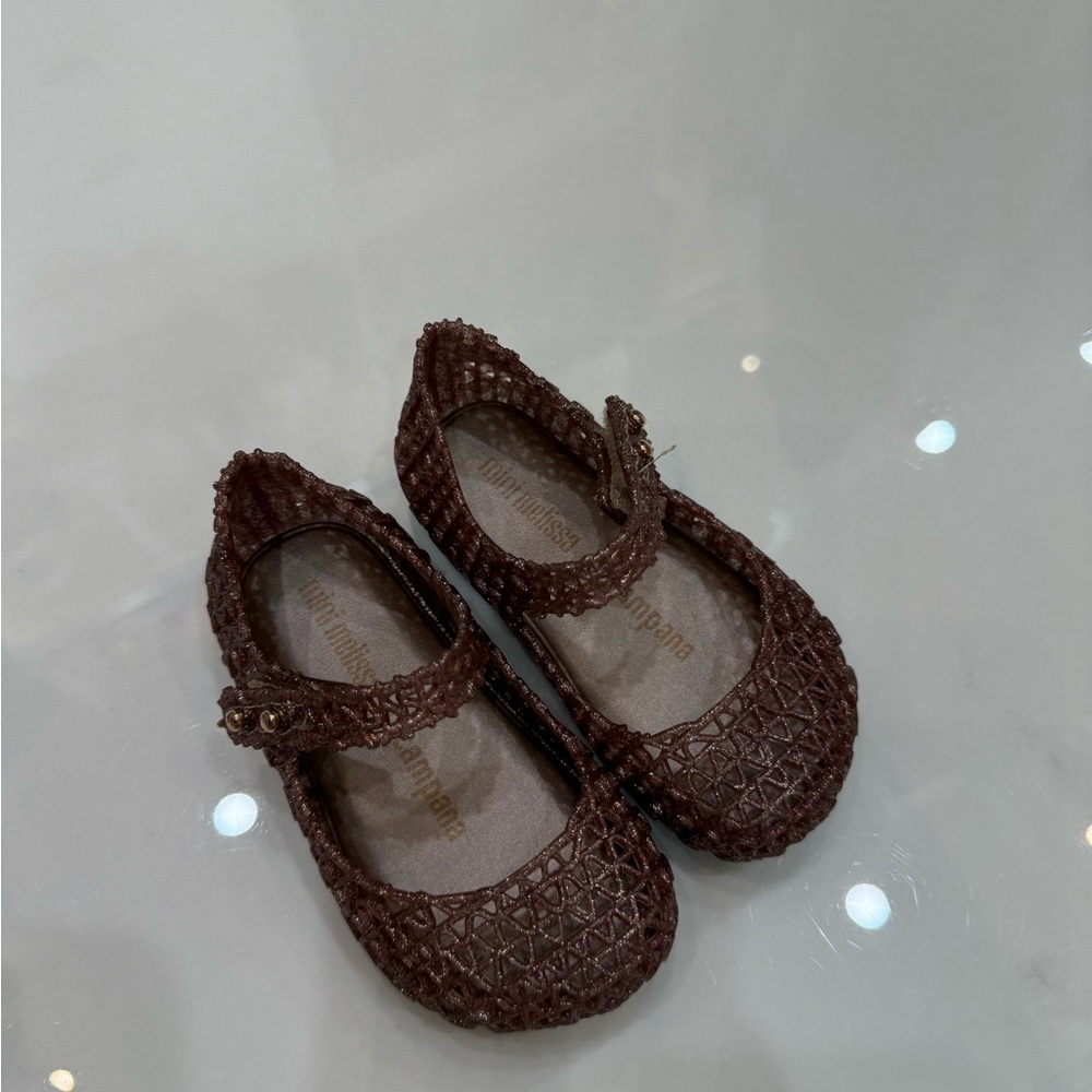 Mini Melissa Campana Rose Glitter Shoes - Picture 2 of 7